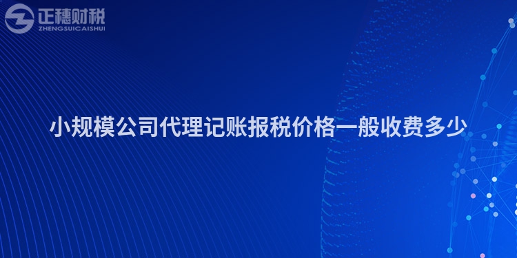 小规模公司代理记账报税价格一般收费多少