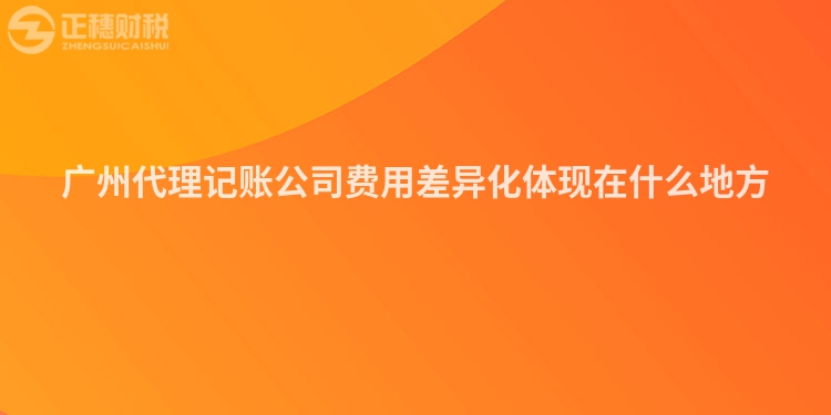 广州代理记账公司费用差异化体现在什么地方