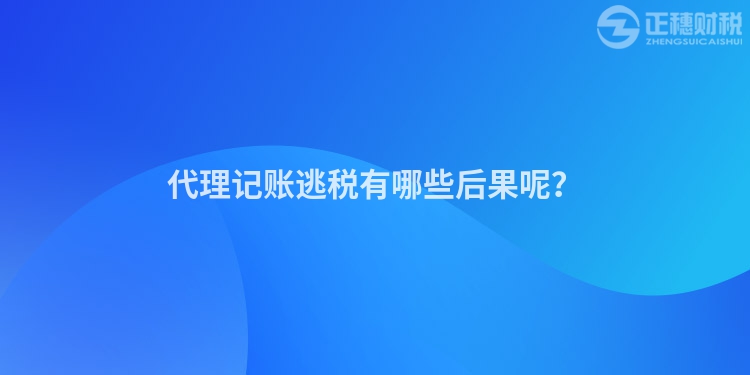 代理记账逃税有哪些后果呢？