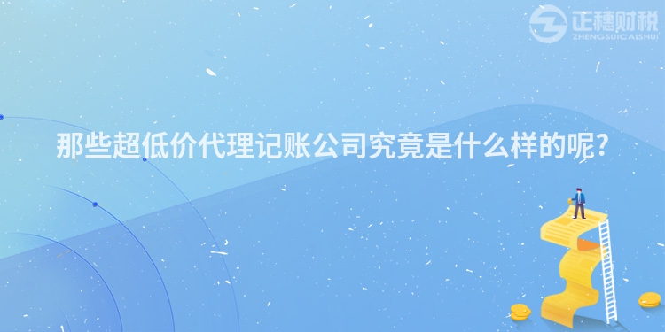 那些超低价代理记账公司究竟是什么样的呢?