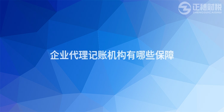 企业代理记账机构有哪些保障