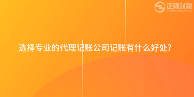 选择专业的代理记账公司记账有什么好处？