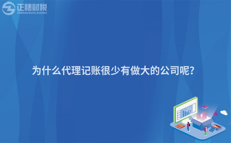 为什么代理记账很少有做大的公司呢？