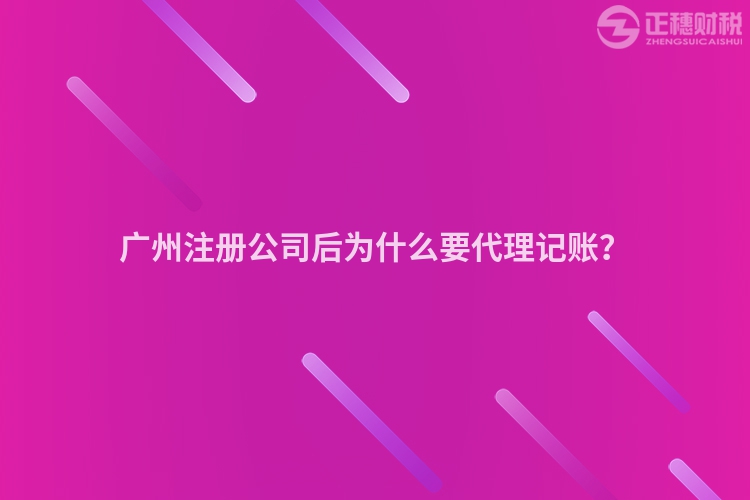 广州注册公司后为什么要代理记账？