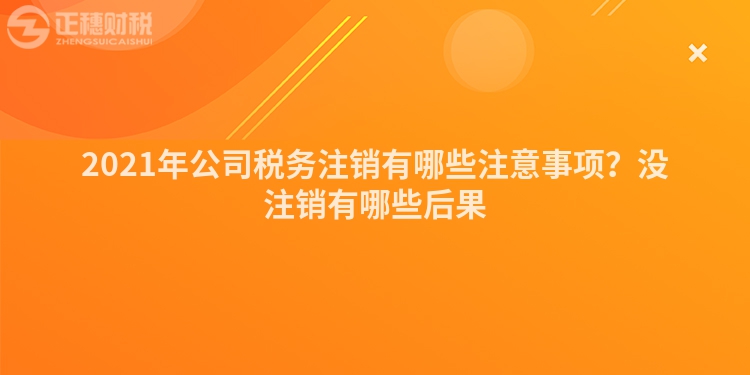 2023年公司税务注销有哪些注意事项？没注销有哪些后果